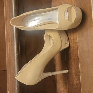 Cream platform platform high heels
